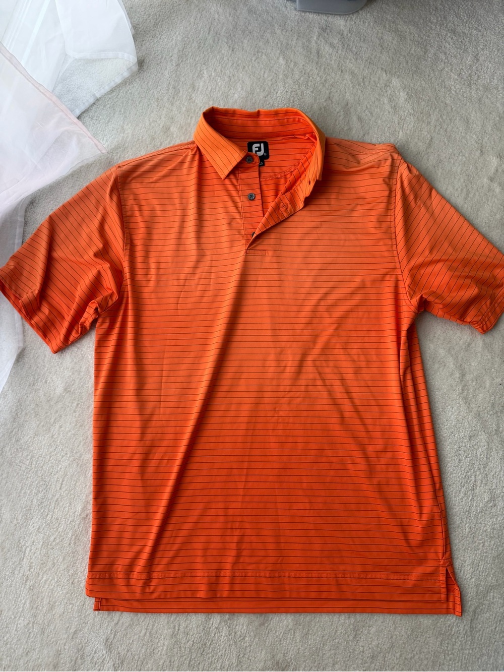 FootJoy Ombré Orange Striped Golf Polo